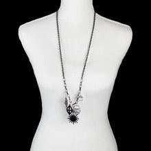 Black Rhinestone Charm Necklace
