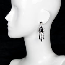 Black Rhinestone Chandelier Earrings