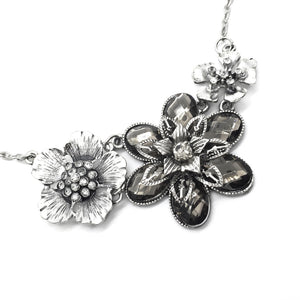 Floral Rhinestone Statement Necklace