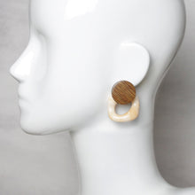 Natural Wood and Acrylic Earrings