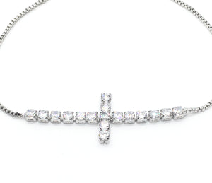 Cross Crystal Bracelet - Left Arrow