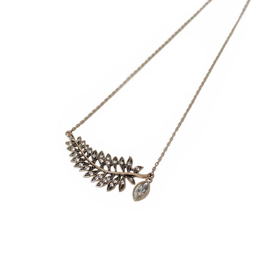 Crystal Leaf Necklace