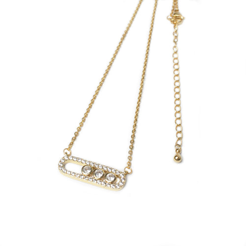 Rhinestone Oval Necklace