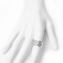 925 Sterling Silver Plated Weave Wide Band Ring