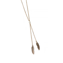 Bohemian Feather Lariat Necklace