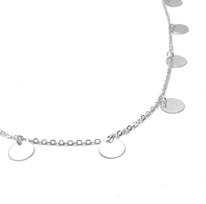 Wear this necklace three different ways. Silver tone with sequins. Necklace measures 46" long and has a 2" extension. Make three necklaces for the price of one! Watch this video to see how. Available colors: Silver.