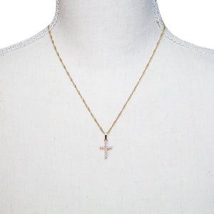 18K Gold Plated Mini Cross Necklace