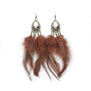 Bohemian Filigree Feather Earrings