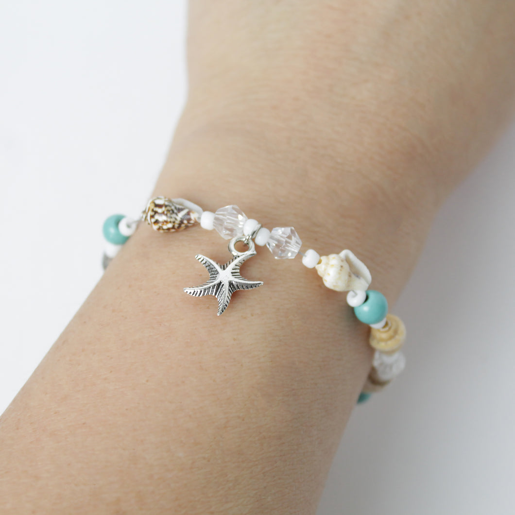 Starfish Shell Beaded Bracelet