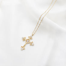 18K Gold Plated Filigree Cross Necklace