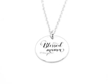 "Blessed Mama" Engraved Necklace - Left Arrow