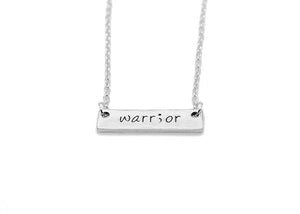 Engraved Warrior Semicolon Bar Necklace