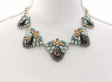 Vintage Blue Rhinestone Earrings or Necklace