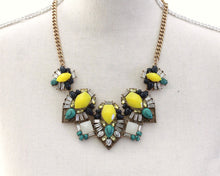 Yellow and Navy Blue Necklace