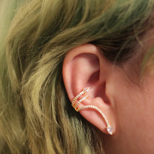 Crystal Snake Ear Cuff