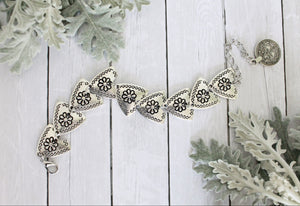 Floral Pattern Silver Bracelet