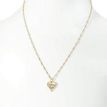 18K Gold Plated Evil Eye Heart Necklace