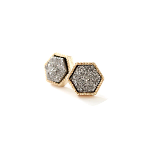Druzy Earrings - Left Arrow