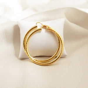 18K Gold Plated Tube Hoop Earrings