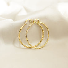 18K Gold Plated Textured Hoop Earrings