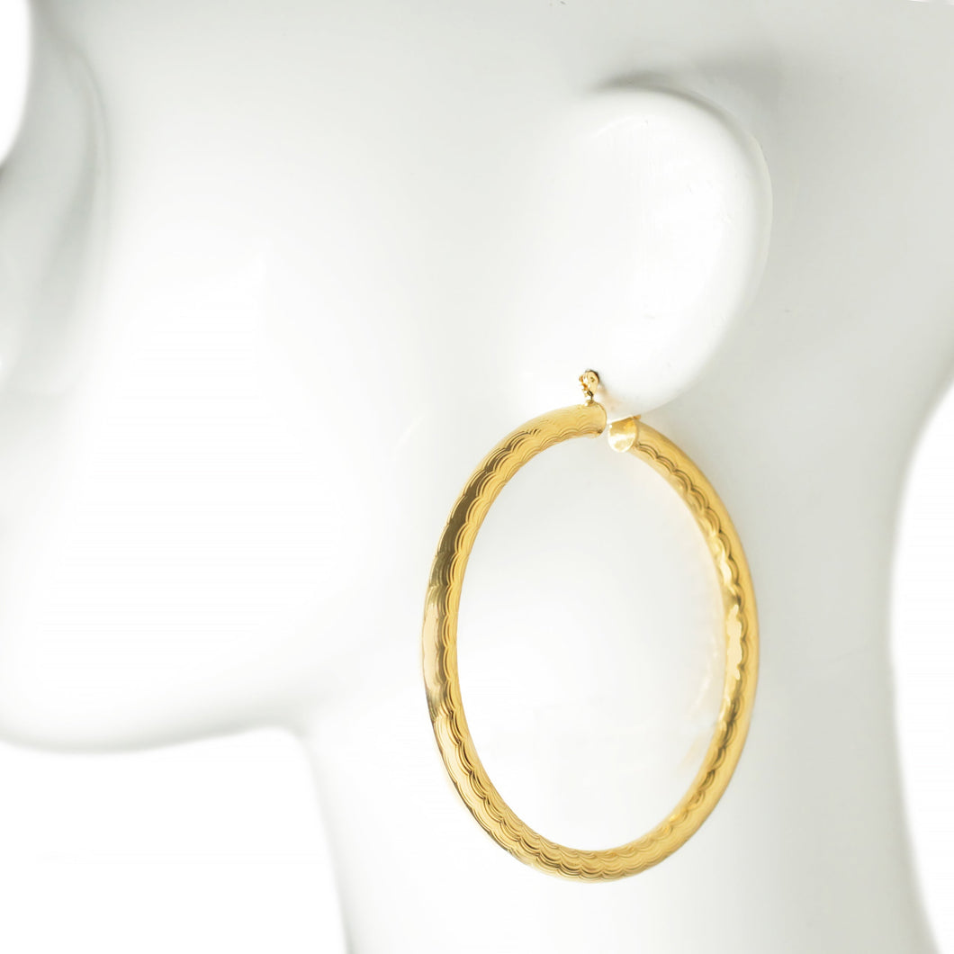 18K Gold Plated Tube Hoop Earrings