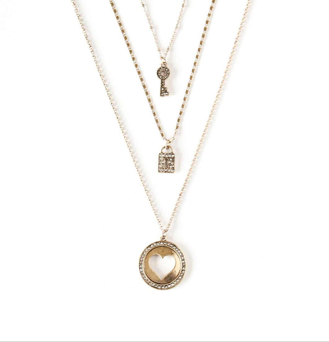 Lock and Key Heart Necklace