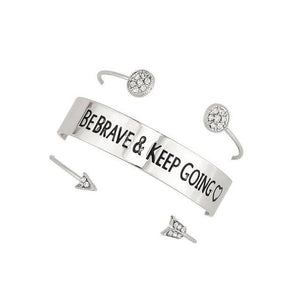 "Be Brave" Cuff Set - Left Arrow