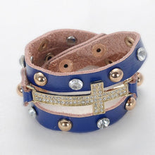 Cross Leather Cuff Bracelet