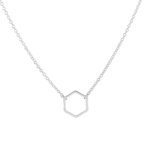 Geometric shape hexagon necklace. Necklace measures 20