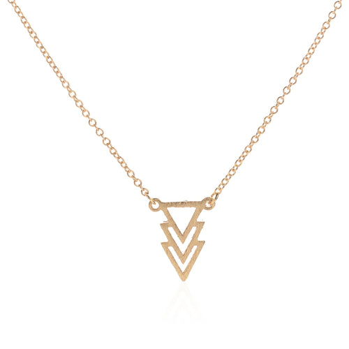 Three tier petite triangle necklace. Necklace measures 18