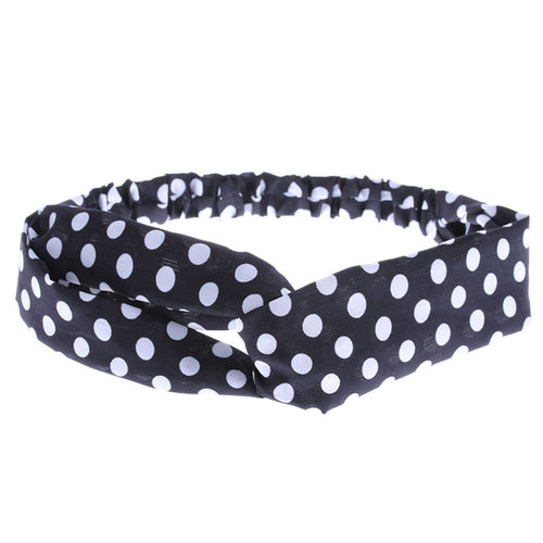 You will look gorgeous wearing this polka dot twist loop headband. Made of cotton/polyester blend and have elastic on the back of the headband for comfort. 