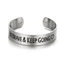 Be Brave Engraved Cuff Bracelet Set