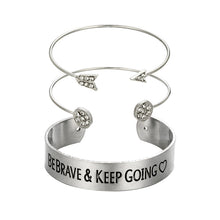 Be Brave Engraved Cuff Bracelet Set