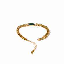 Emerald Gold Chain Bracelet