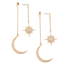 Crescent Moon & Star Earrings - Left Arrow