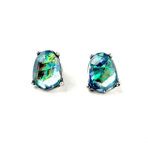 Aqua Shimmer Earrings - Left Arrow