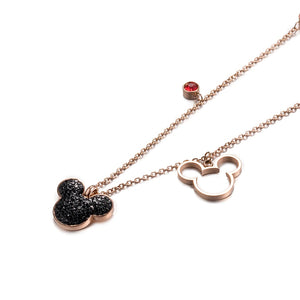 Mickey Mouse CZ Rose Gold Necklace