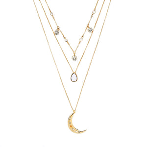 Multi Layer Moon Necklace