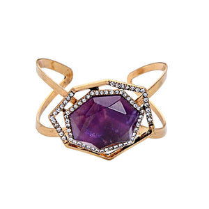 Purple Stone Cuff Bracelet