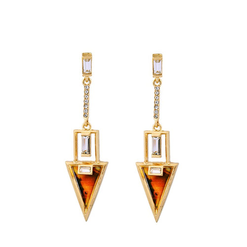 Tortoise Triangle Earrings