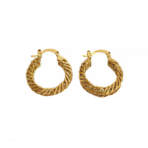 18K Gold Plated Chain Hoop Earrings