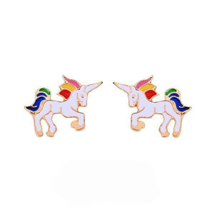 Unicorn Enamel Earrings