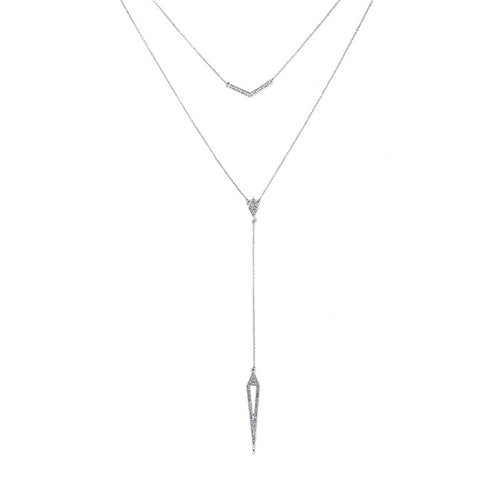 Crystal Spike Necklace - Left Arrow