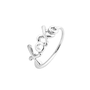 XOXO Stainless Steel Script Ring